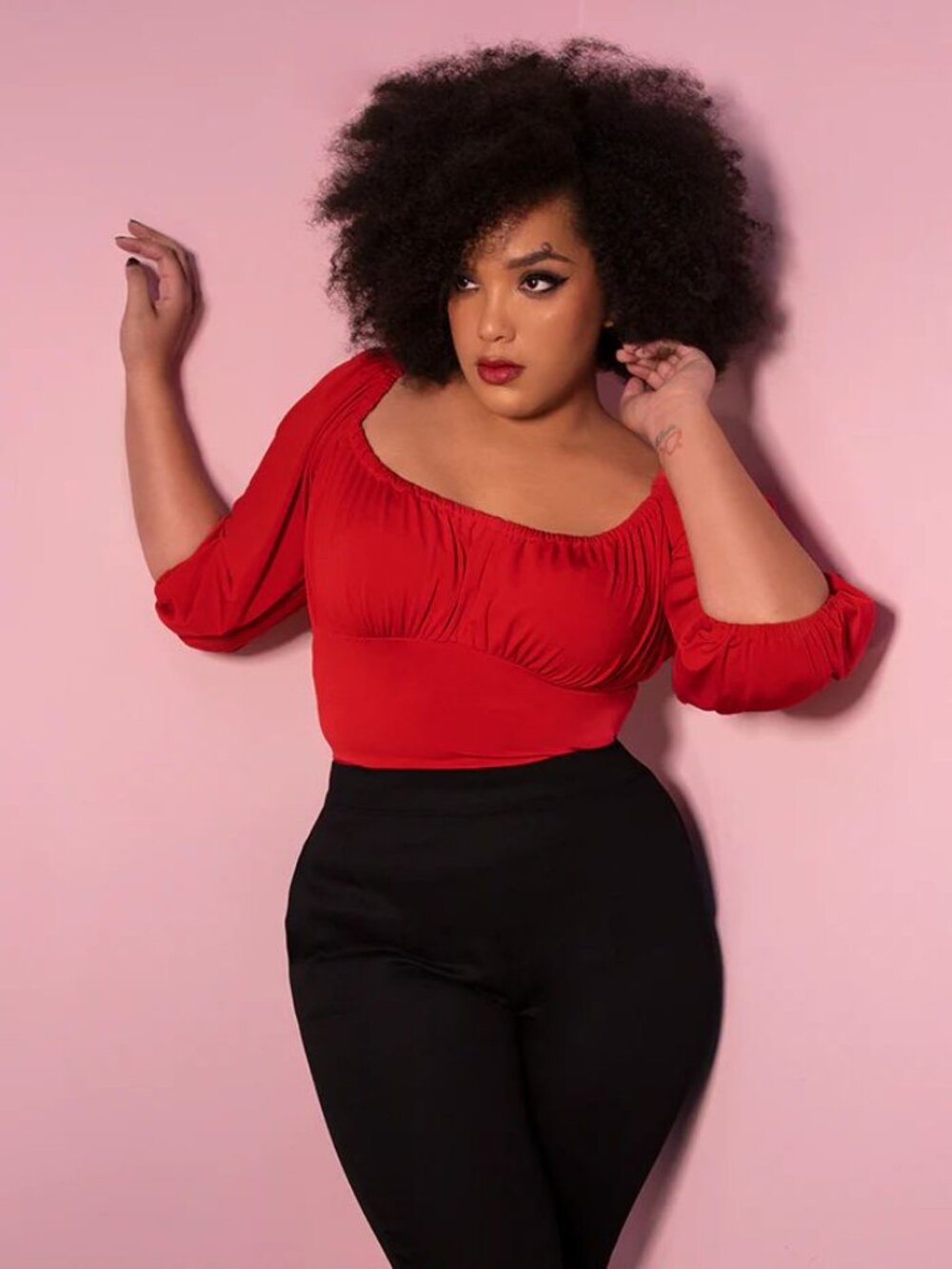 Vixen By Micheline Pitt Vacation Blouse In Red